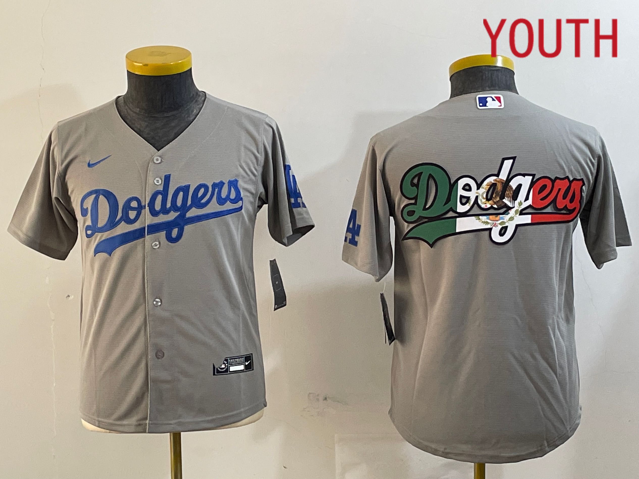 Youth Los Angeles Dodgers Blank Grey Game 2024 Nike MLB Jersey style 12162->youth mlb jersey->Youth Jersey